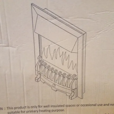 BOXED FLAMEKO 16" ELECTRIC FIREPLACE, BLENHEIM FRET CHROME TRIM 
