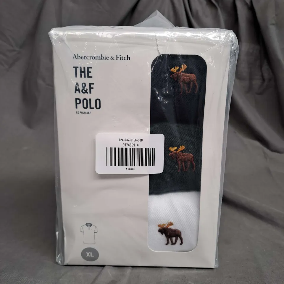 BOXED ABERCROMBIE AND FITCH POLO SHIRTS - X3 - SIZE XL
