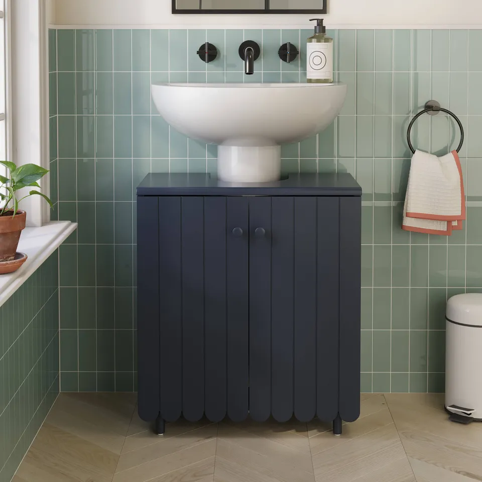 BOXED SCALLOP UNDER SINK UNIT - NAVY (1 BOX)