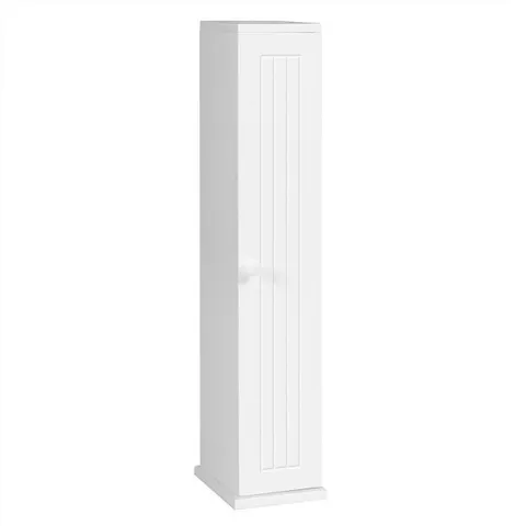 BOXED COSTWAY COMPACT FREESTANDING TOILET PAPER HOLDER, TOWEL STORAGE -WHITE-