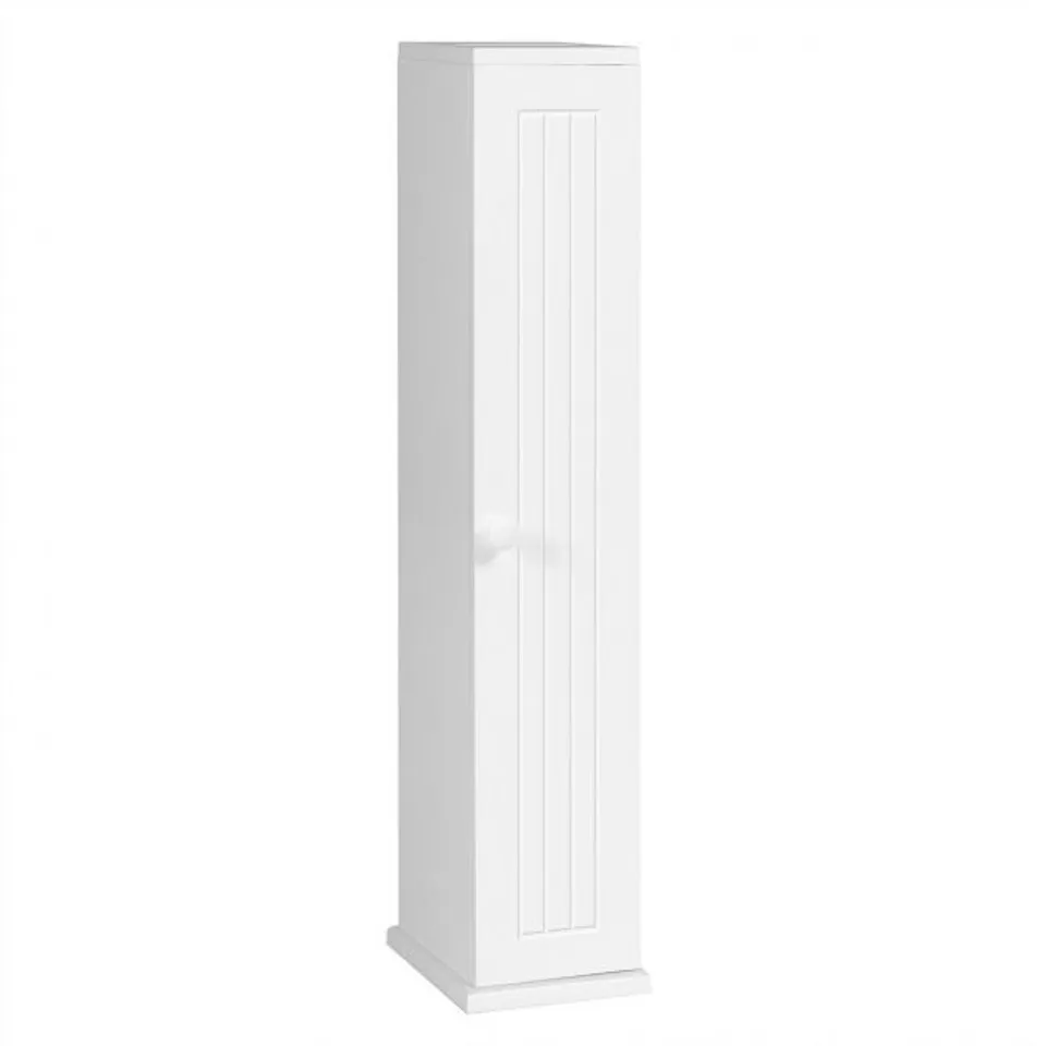 BOXED COSTWAY COMPACT FREESTANDING TOILET PAPER HOLDER, TOWEL STORAGE -WHITE-