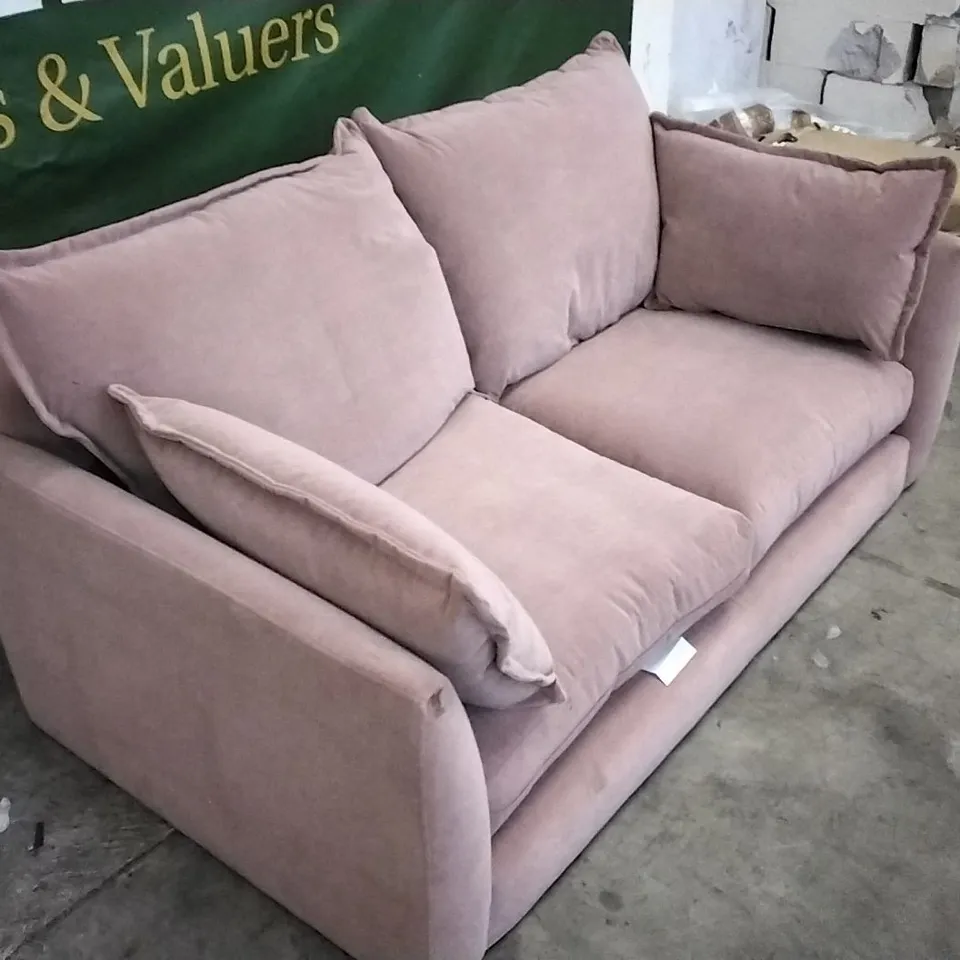 THE LOUNGE COMPANY SUNSET PINK 2 SEATER PLUSH SOFA