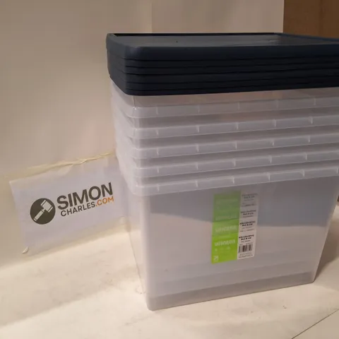 WHAM 50L ARCHIVE BOX & LID β CLEAR WITH NAVY BLUE LID