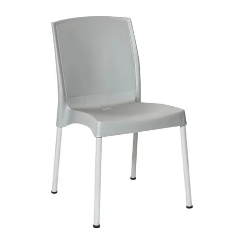 BOXED BOLERO ELEMENTS POLYPROPYLENE SIDE CHAIRS GREY (4 PACK)
