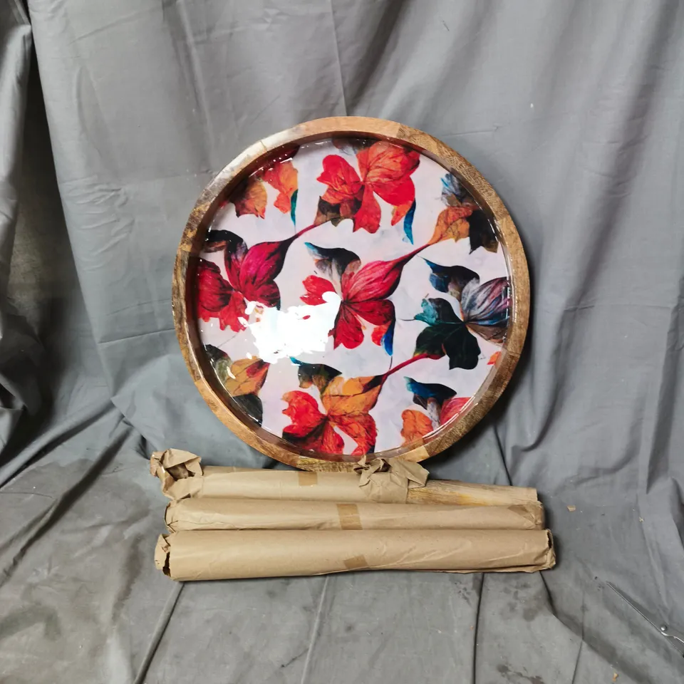 ROUND FLORAL DESIGN TABLE WITH LEGS TO ASSEMBLE