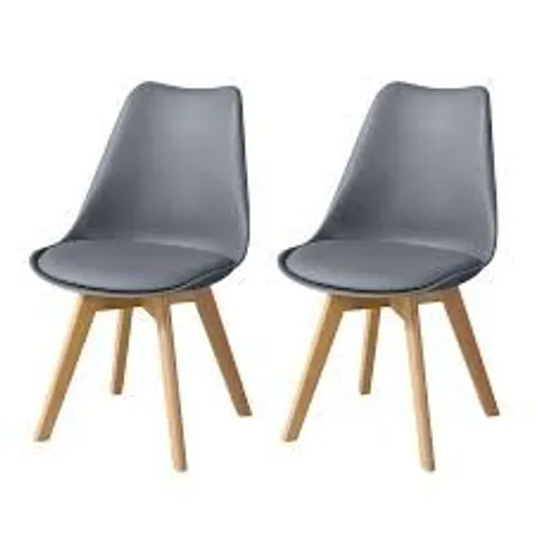 BOXED CLIPOP PAIR OF DARK GREY PLASTIC DINING CHAIRS
