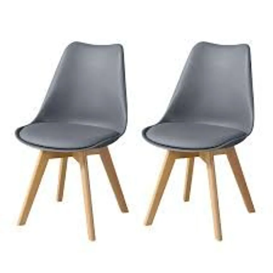 BOXED CLIPOP PAIR OF DARK GREY PLASTIC DINING CHAIRS