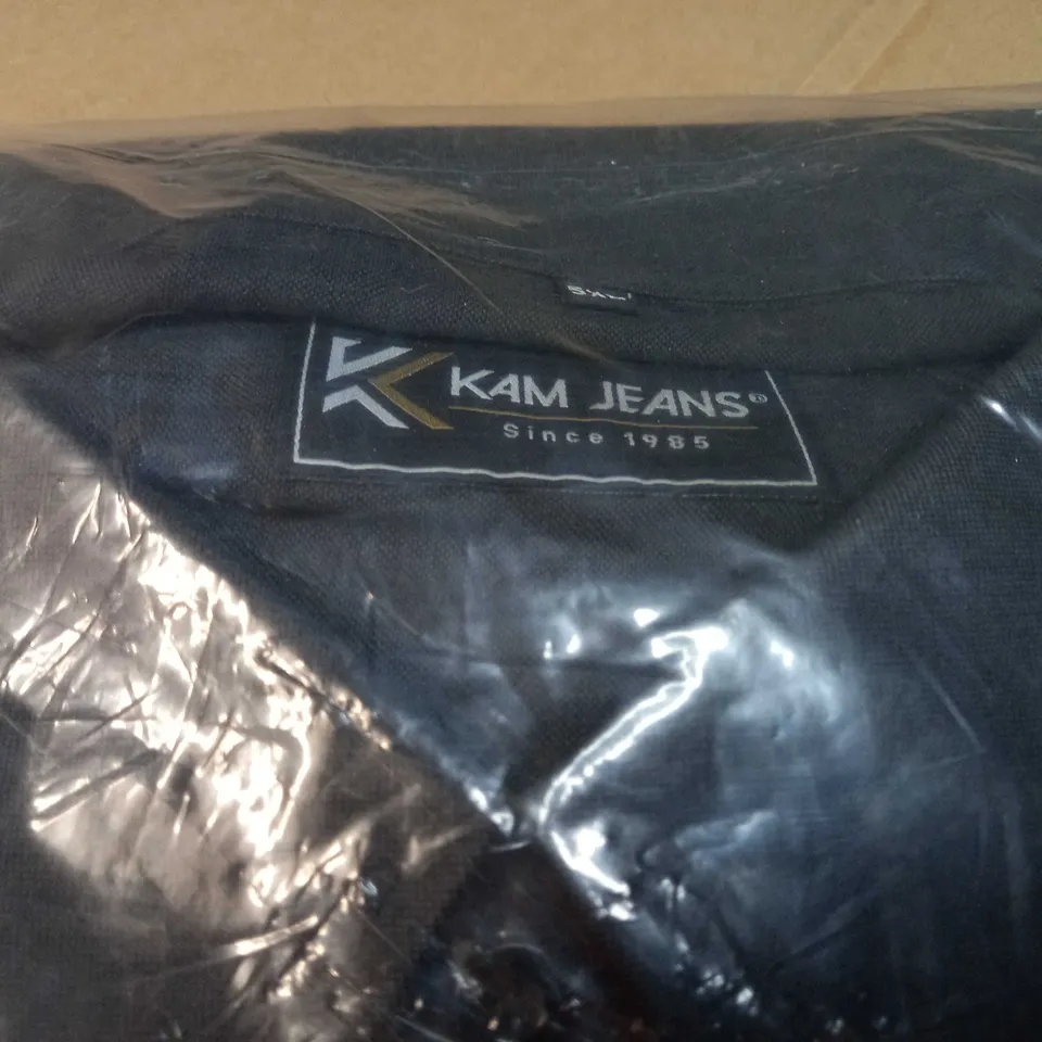 PACKAGED KAM JEANS BLACK OXFORD SHIRT - 5XL