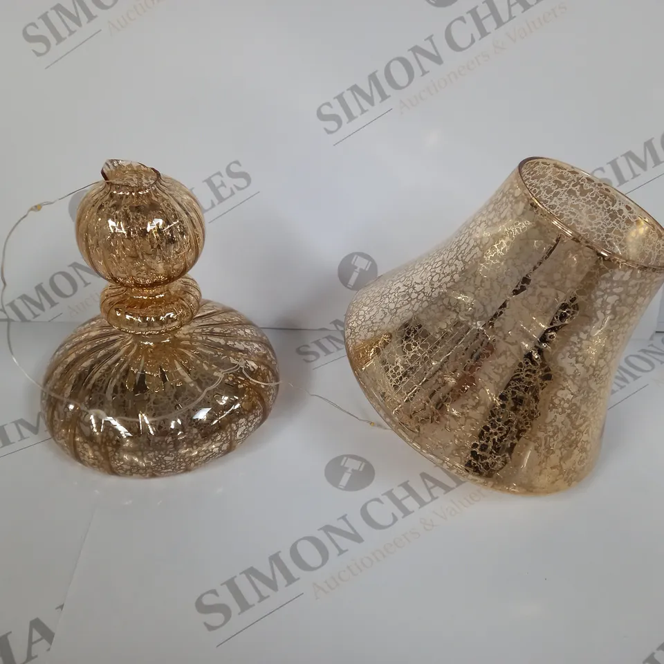 HOME REFLECTIONS PRE-LIT LED MERCURY GLASS LAMP GOLD