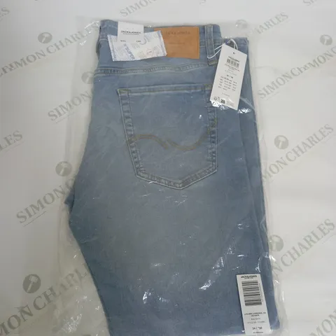 BAGGED JACK AND JONES ORIGINAL DENIM JEANS SIZE W34 L30