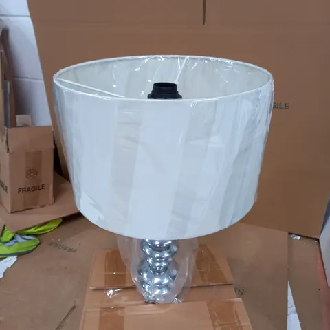 PAYTON TABLE LAMP POLISHED CHROME C/W WHITE COTTON SHADE