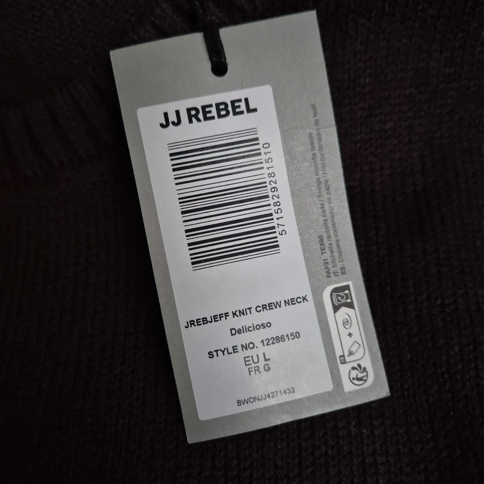JJ REBEL KNIT CREW NECK SWEATER – DARK BROWN – EU L