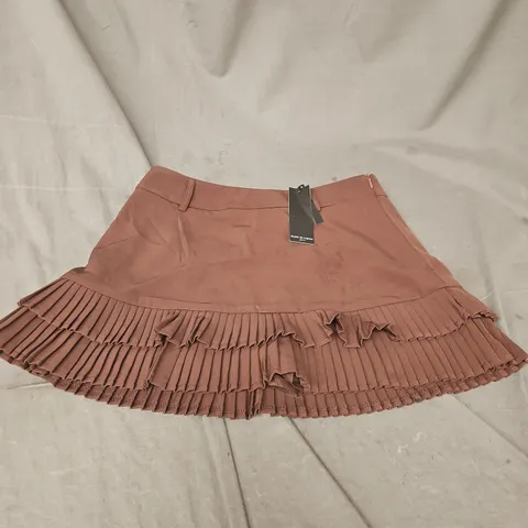 DROLE DE COPINE PARIS WOMEN'S PLEATED HEM SKIRT IN COFFEE – SIZE M