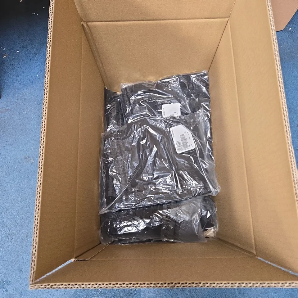 BOX OF APPROXIMATELY 5 FRANK USHER SEQUIN TAPE CREPE TROUSERS WITH SIDE SLITS. SIZE MEDIUM, COLOUR BLACK