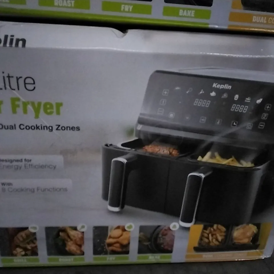 BOXED KEPLIN 9 LITRE AIR FRYER WITH DUAL COOKING ZONES
