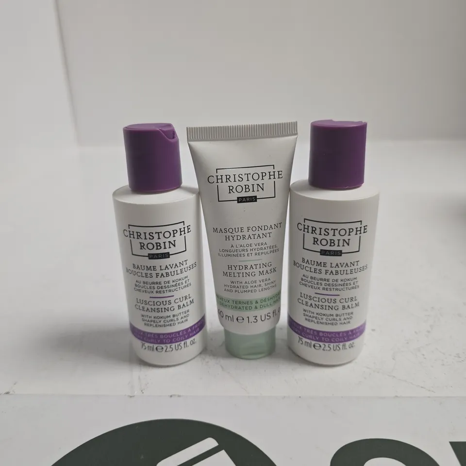 CHRISTOPHE ROBIN PARIS HAIR CARE TRIO: LUSCIOUS CURL CLEANSING BALM (75 ML) X2 + HYDRATING MELTING MASK (30 ML)