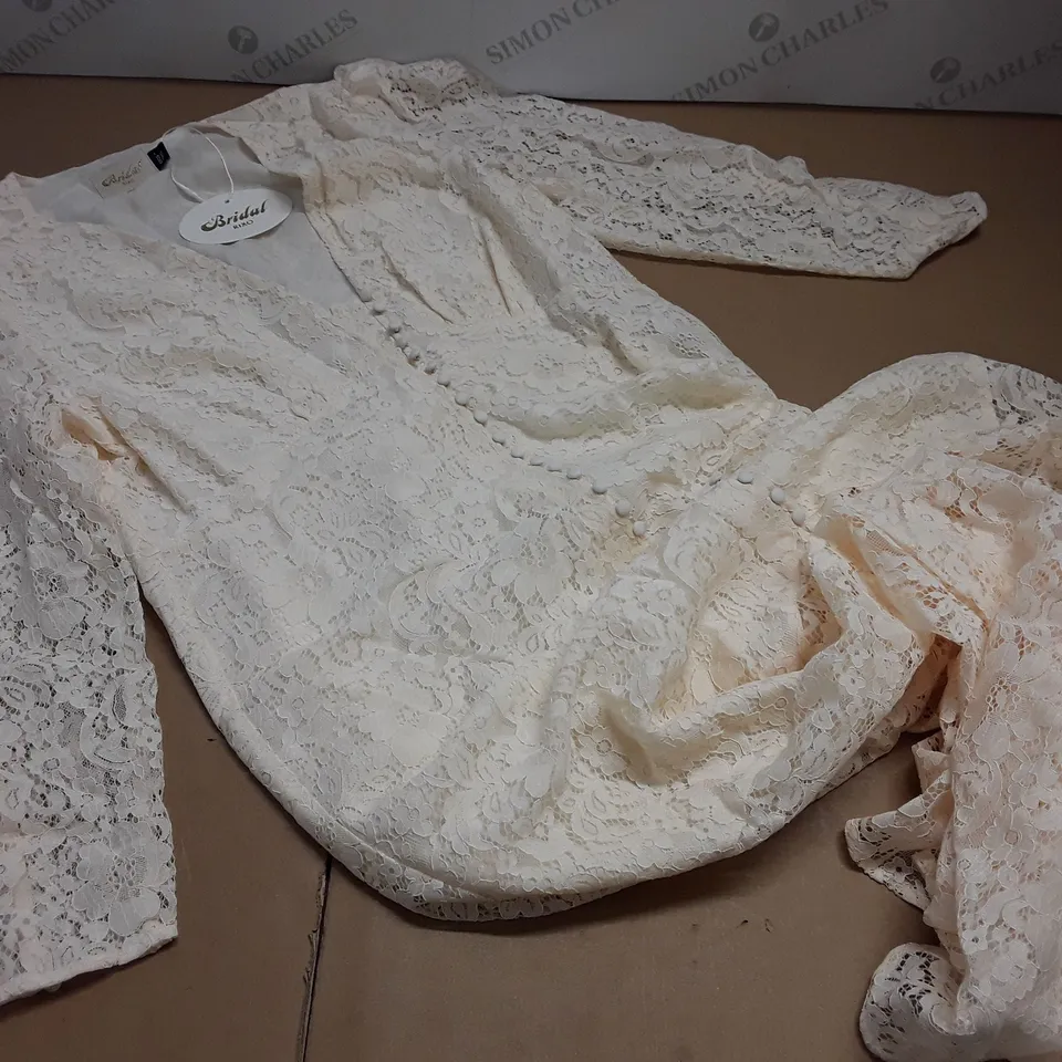 BOXED BRIDAL RIXO CREAM LACE DRESS - L UK 14