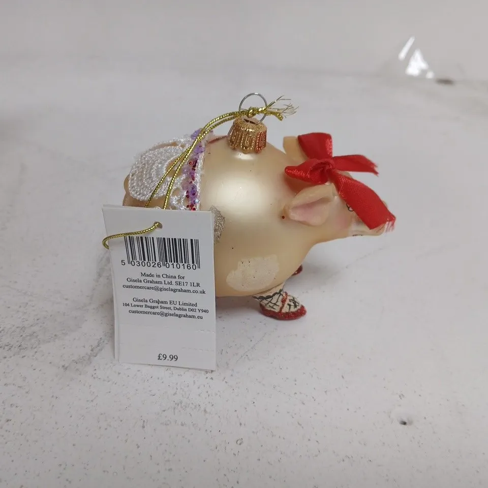 LOT OF 48 BRAND NEW GISELLA GRAHAM PIG THEMED HANGING TREE DECORATIONS - 8 x 6-packs