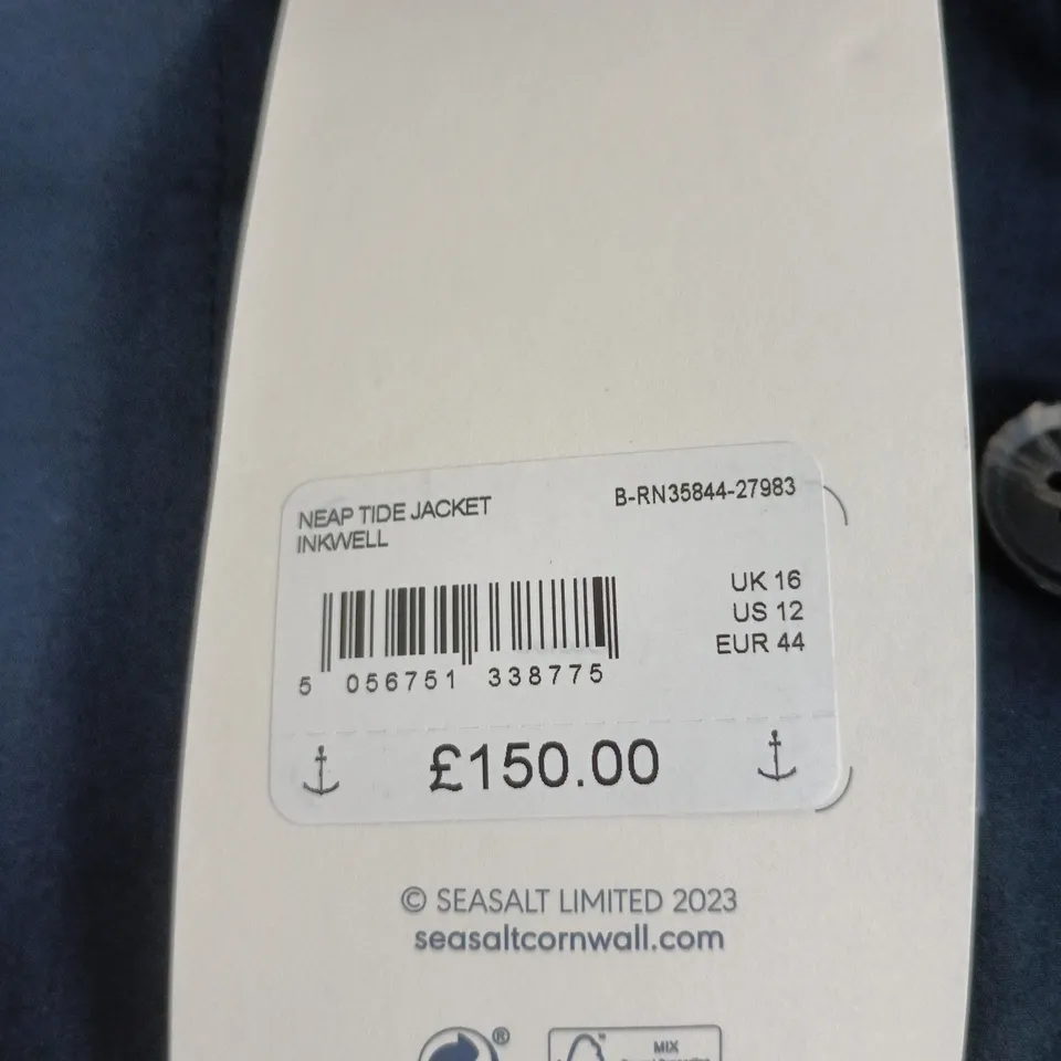 SEASALT CORNWALL RAIN JACKET – NAVY, UK 16 (EU 44, US 12)