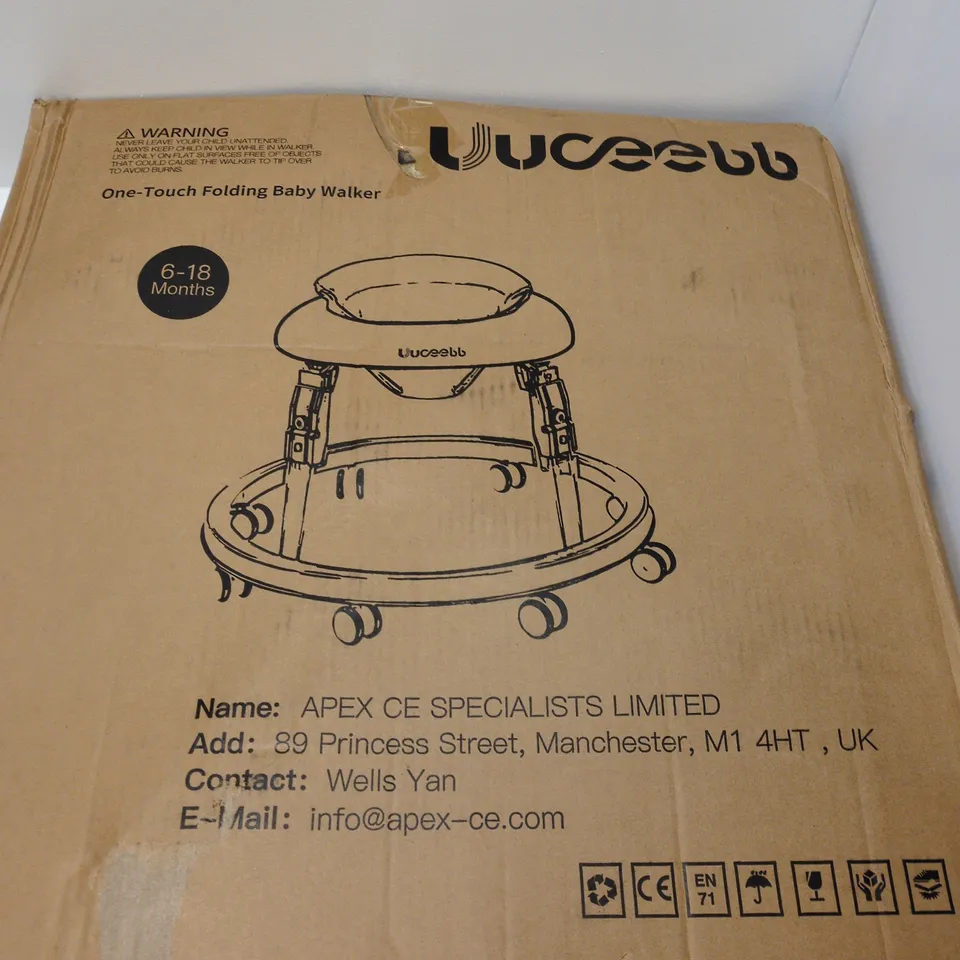 One-Touch Folding Baby Walker – Boxed (6–18 months)