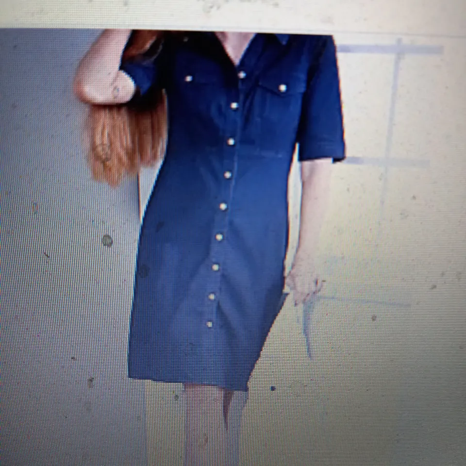 4 X BRAND NEW ELBOW SLEEVE BUTTON UP STRETCH DENIM DRESS BY NINA LEONARD INDIGO 2XL