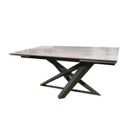 BOXED BLYOCK GREY CERAMIC EXTENDING DINING TABLE (2 BOXES)
