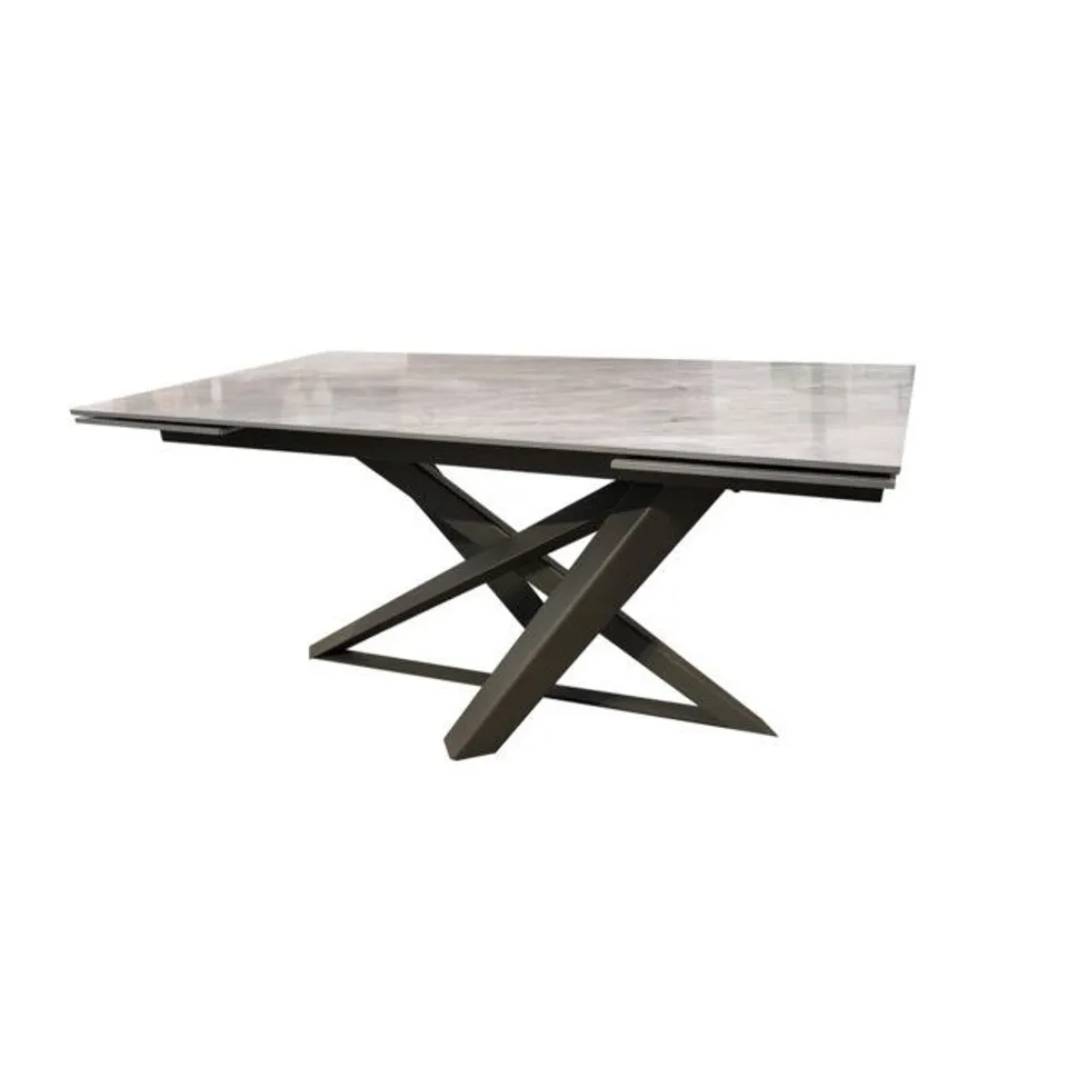 BOXED BLYOCK GREY CERAMIC EXTENDING DINING TABLE (2 BOXES)