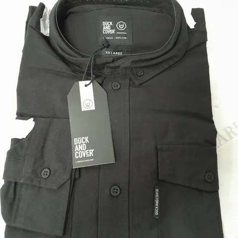 DUCK AND COVER MELMOORE LS SHIRT IN BLACK - DOUBLE XL