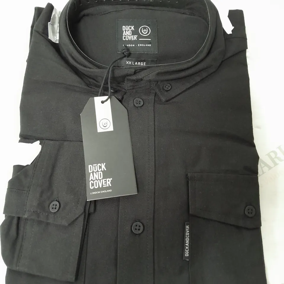 DUCK AND COVER MELMOORE LS SHIRT IN BLACK - DOUBLE XL