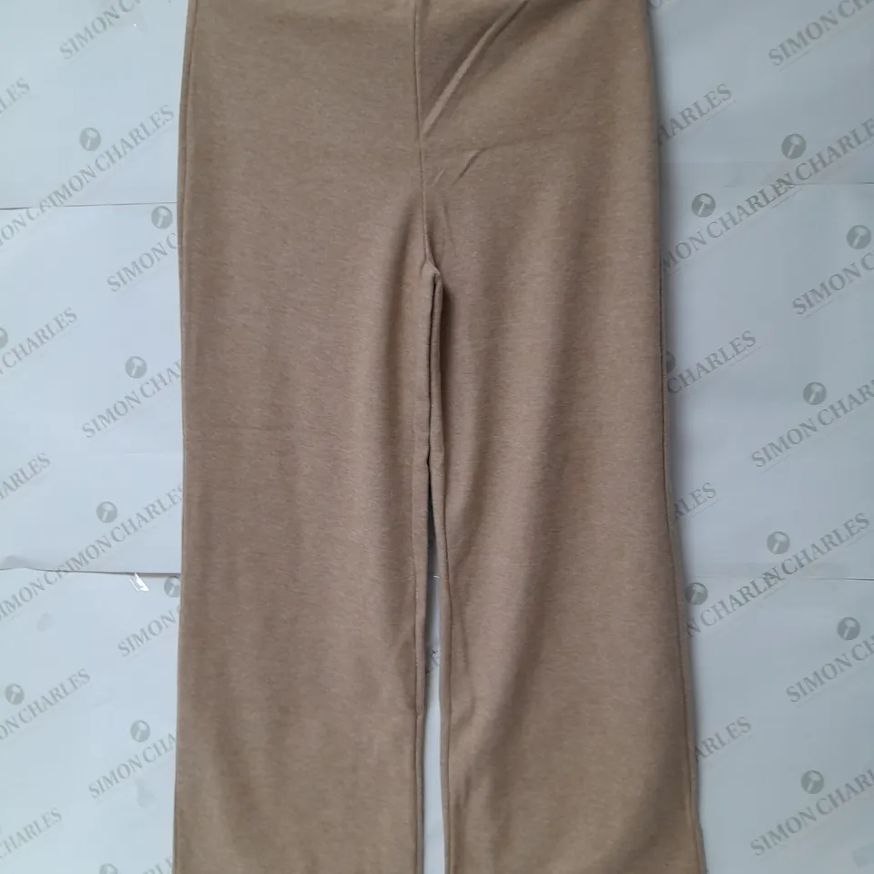 ZARA WIDE LEG LOUNGE PANTS IN TAN SIZE L