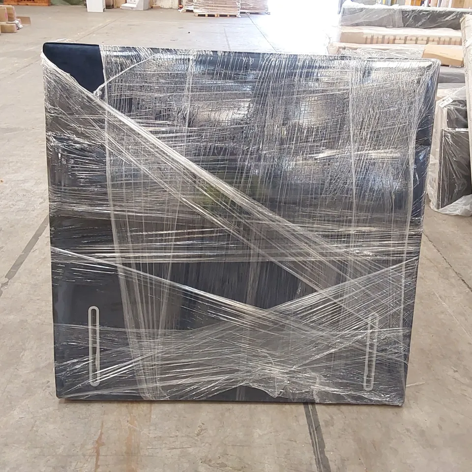 DESIGNER 135cm DOUBLE SIZE VELVET UPHOLSTERED HEADBOARD - NAVY BLUE