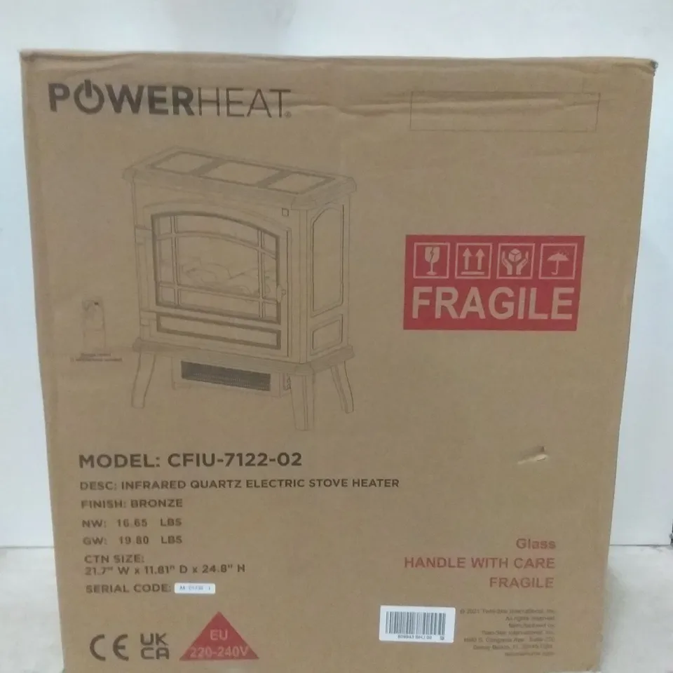 WARMLITE WINGHAM 2000W GREY ELECTRIC STOVE HEATER