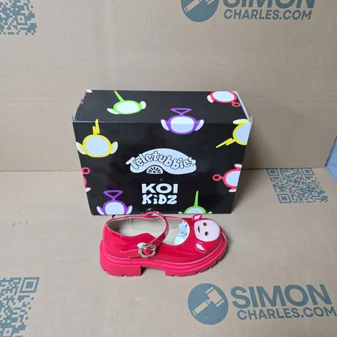 BOXED KOI KIDZ PO TELETUBBIES RED KIDZ MARY JANES SHOES UK SIZE 10 