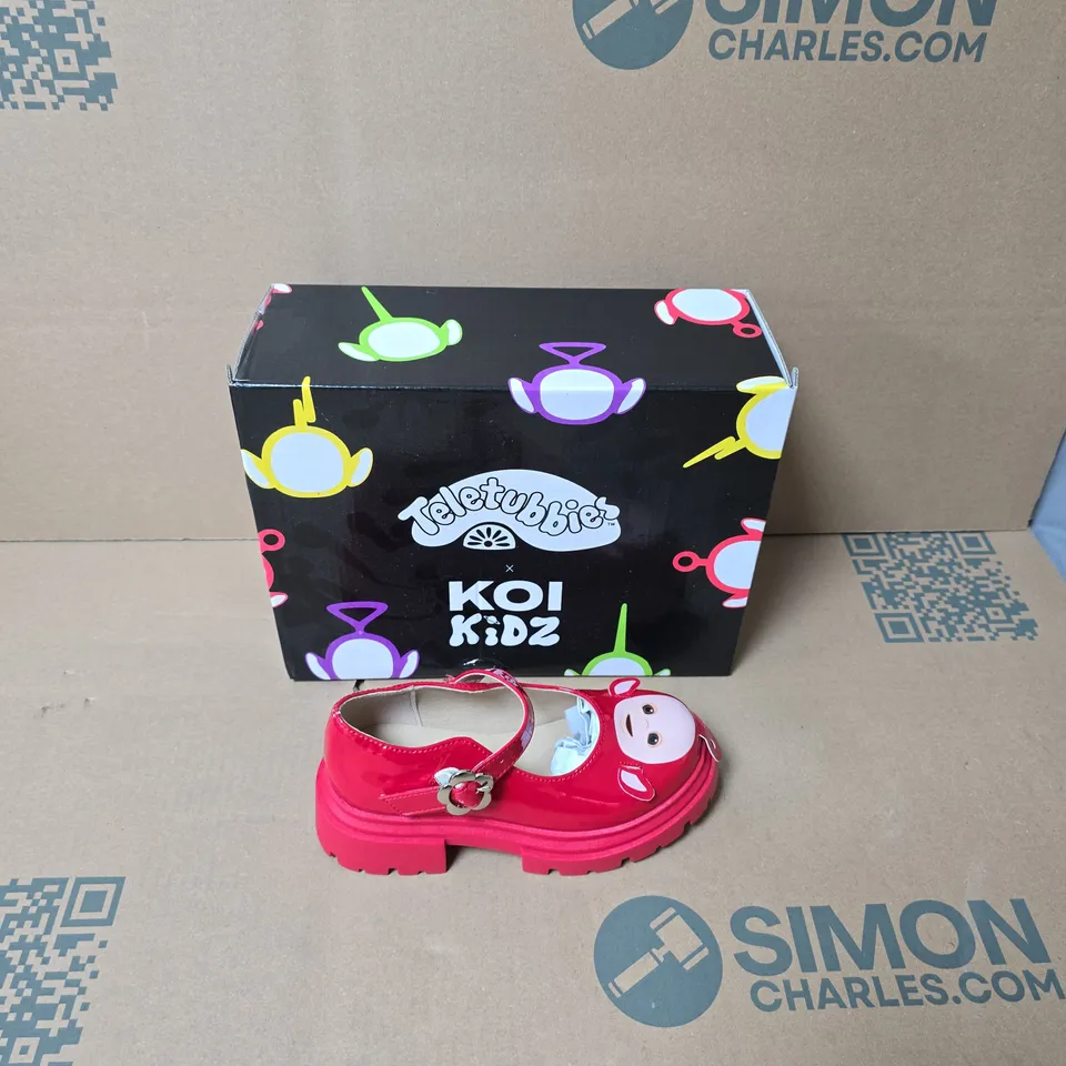 BOXED KOI KIDZ PO TELETUBBIES RED KIDZ MARY JANES SHOES UK SIZE 10 