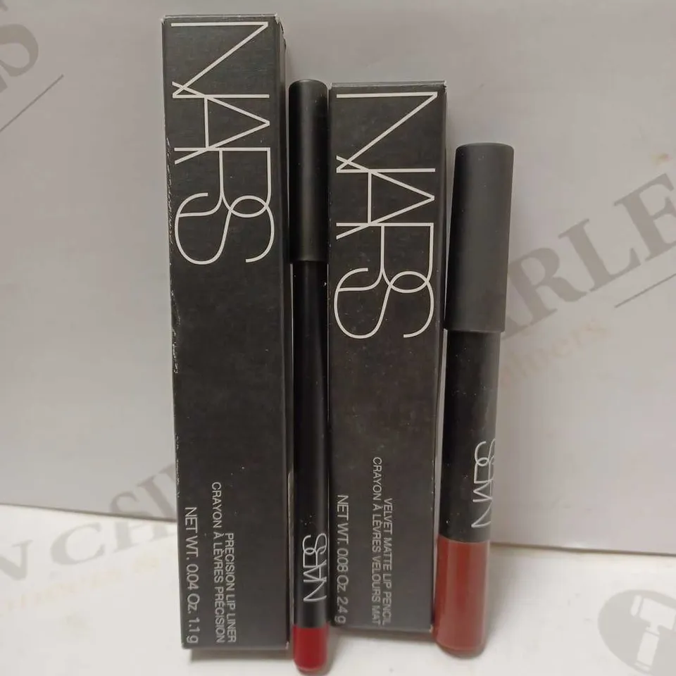 LOT OF 2 NARS PRODUCTS TO INCLUDE PRECISION LIP LINER - MARIACHI 9081 & VELVET MATTE LIP PENCIL DO ME BABY 2488