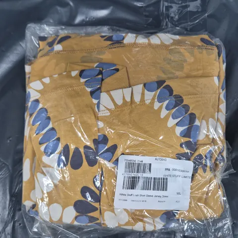 SEALED WHITE STUFF SHORT SLEEVE LEAH DRESS IN YELLOW MULTI SIZE 14
