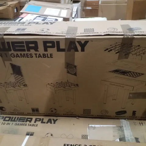 BOXED POWER PLAY 3FT 10-IN-1 GAMES TABLE