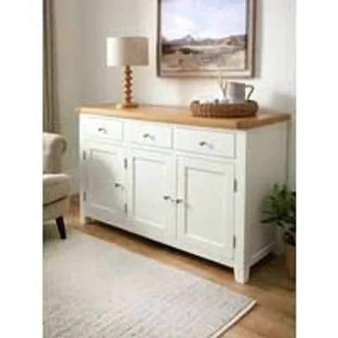BOXED HAMILTON READY ASSEMBLED 3 DOOR SIDEBOARD - CONTAINS SOLID WOOD (1 BOX)