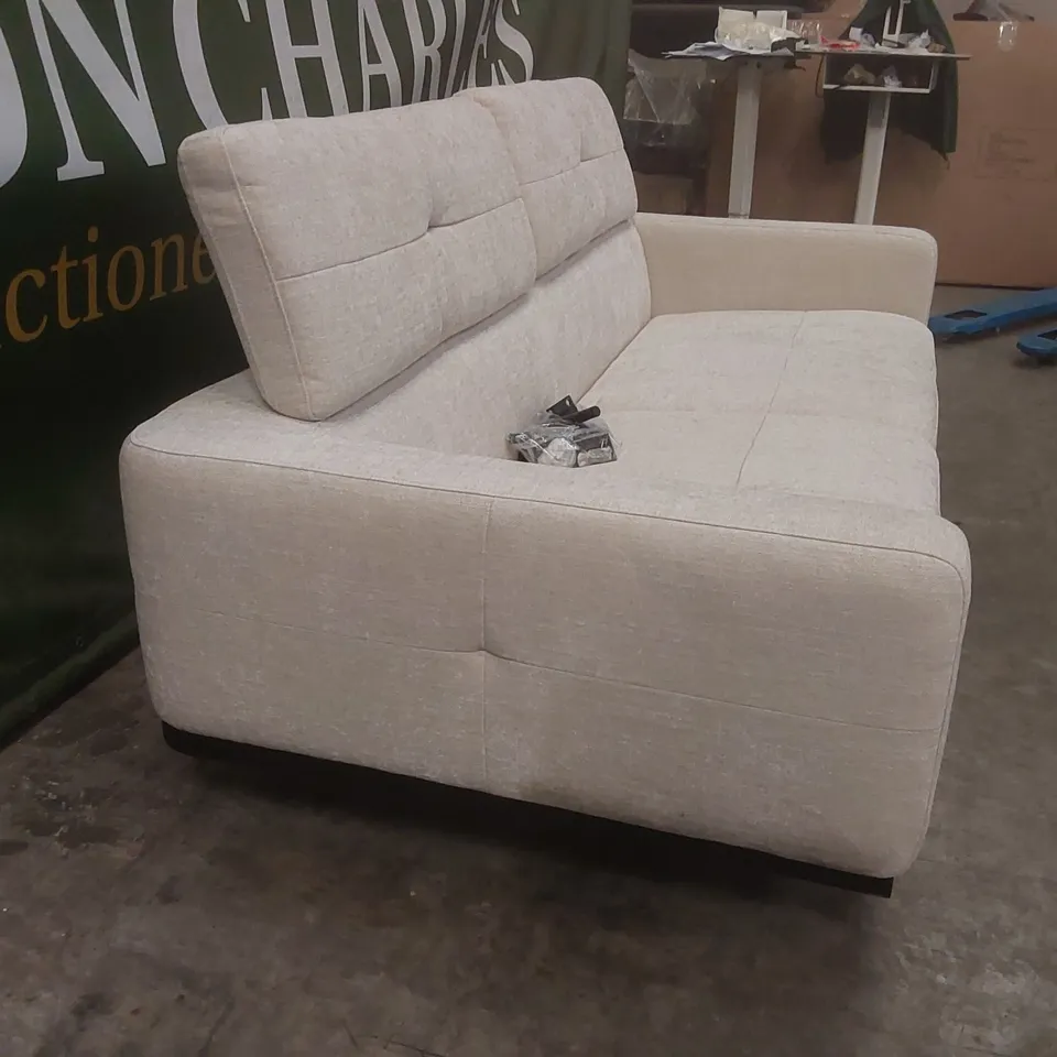 DANETTI COLTON IVORY CHENILLE 3 SEATER SOFA RRP £1699
