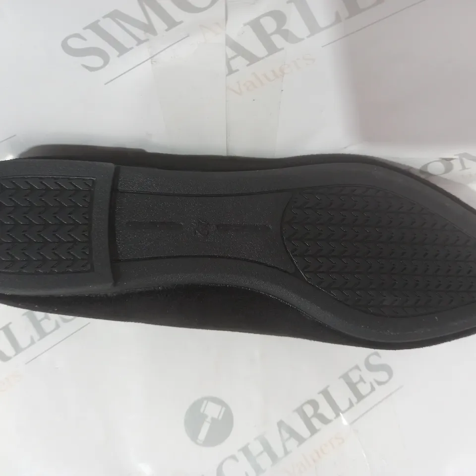 BOXED PAIR OF A & MIAO SLIP-ON SHOES IN BLACK EU SIZE 42