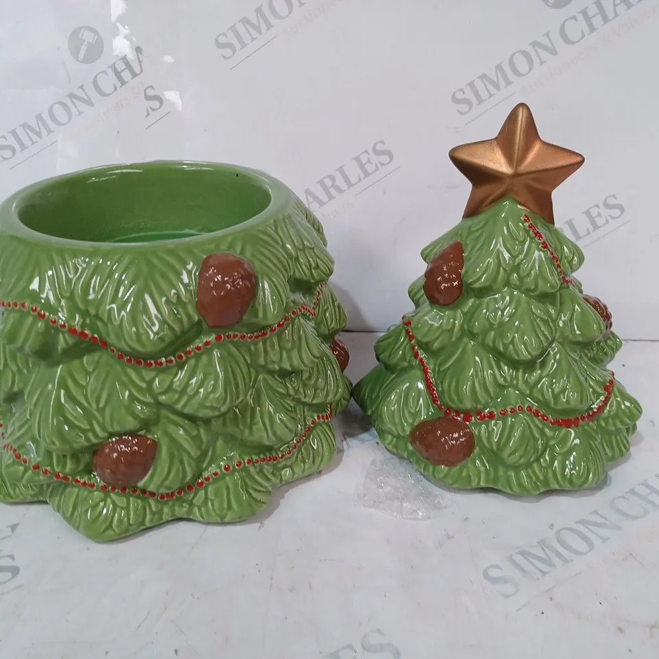 HOMEWORX BY HARRY SLATKIN 3 WICK FESTIVE CERAMIC TREE