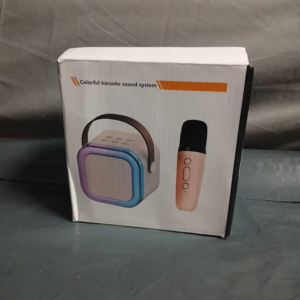 COLORFUL KARAOKE SOUND SYSTEM WITH MICROPHONE – BOXED