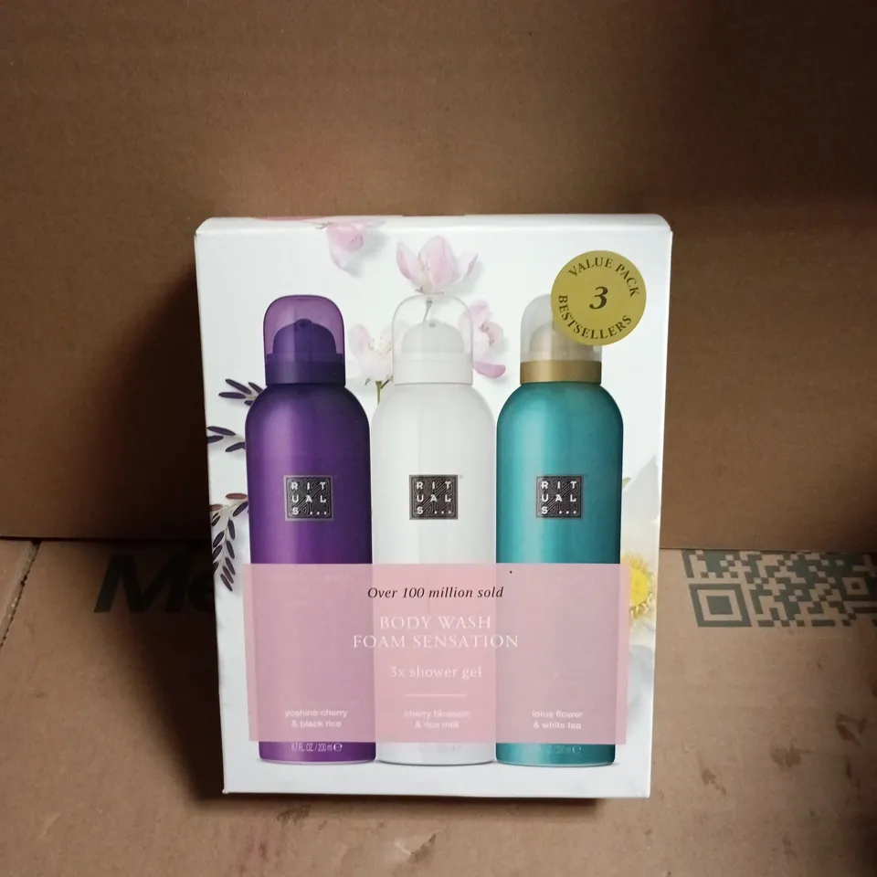 RITUALS BODY WASH FOAM SENSATION 3X SHOWER GEL PACK 