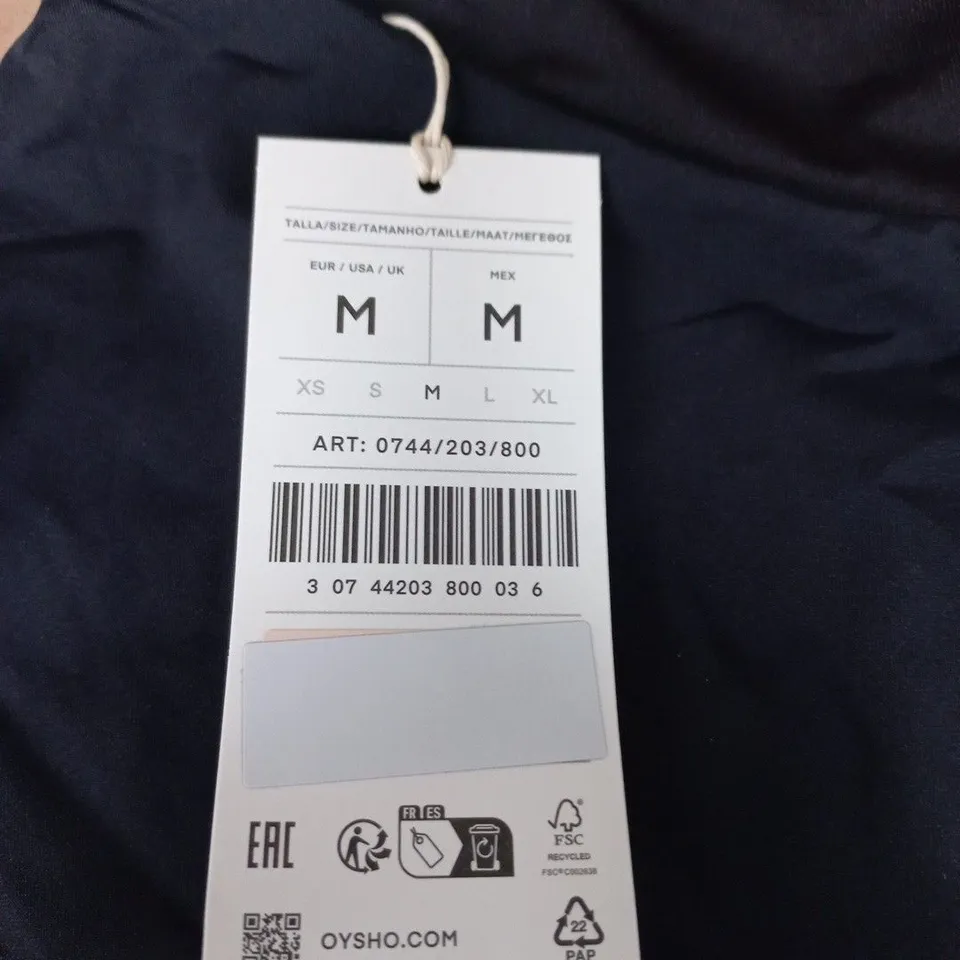 OYSHO TRIKINI SWIM TOP NAVY – UK SIZE M – REMOVABLE FOAM