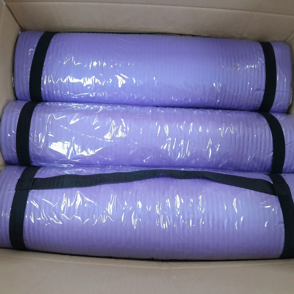 LARGE BOX OF APPROX 9  ASSORTED YOGA MATS 