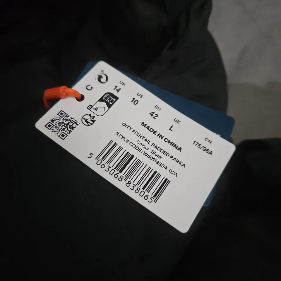 SUPERDRY CITY FISHTAIL PADDED PARKA – WOMEN'S BLACK, UK 14 