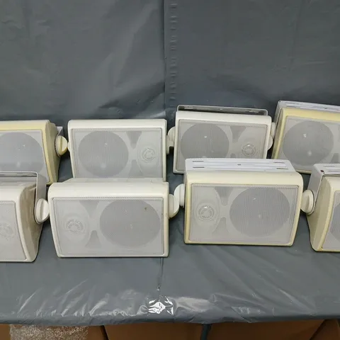 12 WALL MOUNT PASSIVE SPEAKERS - WHITE WITH BRACKET - COLLECTION ONLY