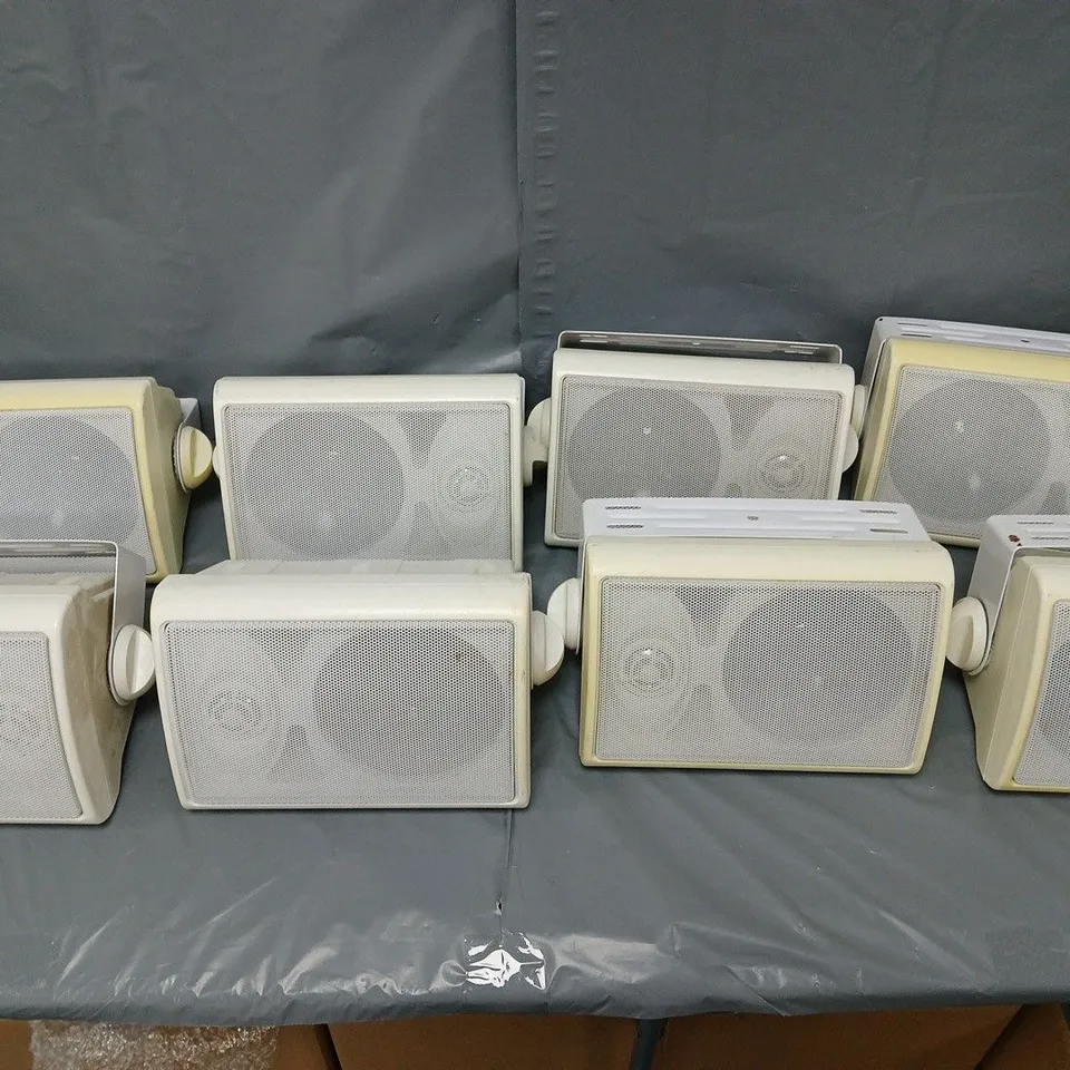 12 WALL MOUNT PASSIVE SPEAKERS - WHITE WITH BRACKET - COLLECTION ONLY 
