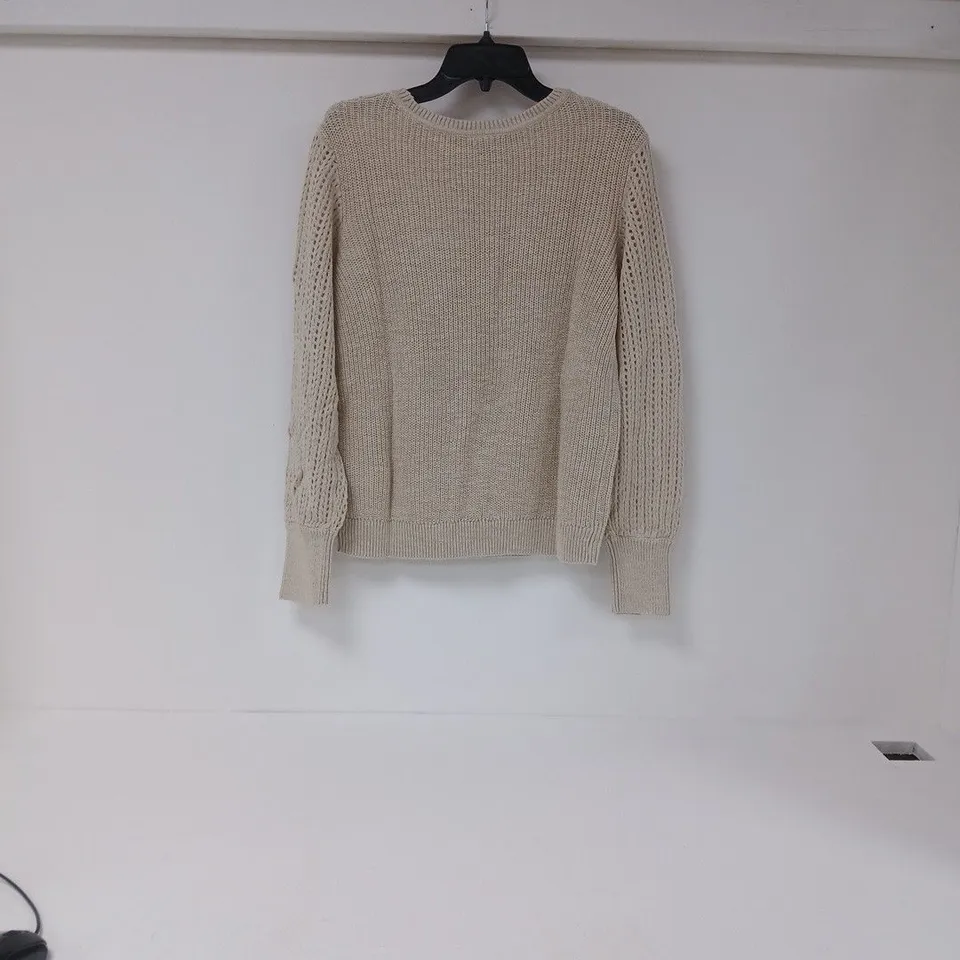 BONPRIX BEIGE KNITTED JUMPER – UK 12-14
