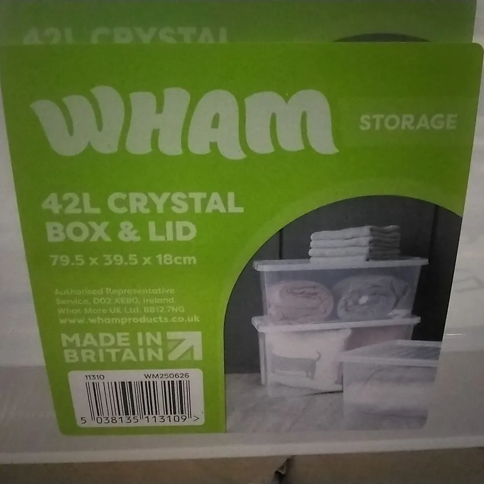 BOX CONTAINING 3 WHAM 42L CRYSTAL BOXES WITH LIDS
